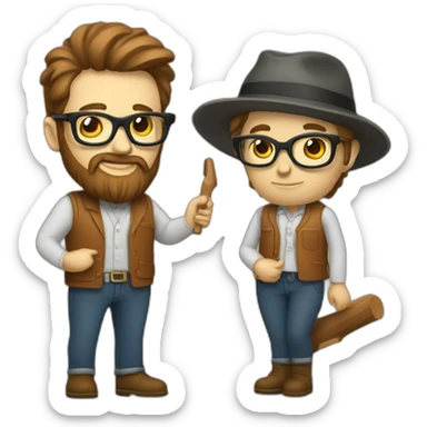 hipster music teacher and woodworker sticker
