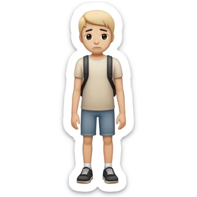 sad person full body rocking back and forth sticker
