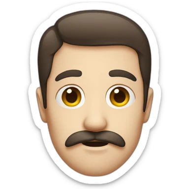half moustache and removed face sticker