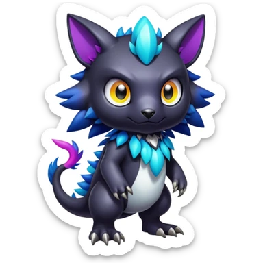 Cute cool colorful dark fantasy-Digimon-animal-hybrid full body sticker