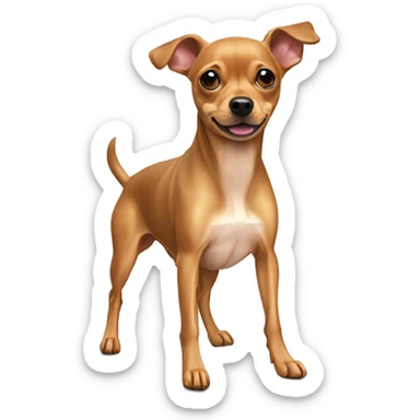 Small light brown Miniature Pinscher mix Azawakh mix Chihuahua  sticker