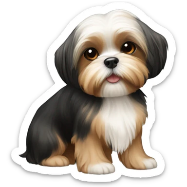 black and tan shih tzu maltese yorkie mix sticker