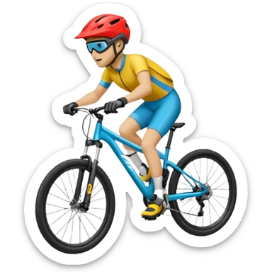 Bicicleta downhill , ciclista montado, montaña sticker