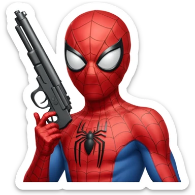Spiderman with gun sticker