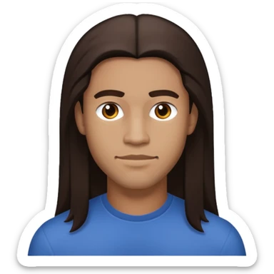 Lloyd Polite Jr with long dark brown hair sticker