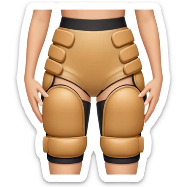 Dark hair Short lady with massive padded knee pads sticker