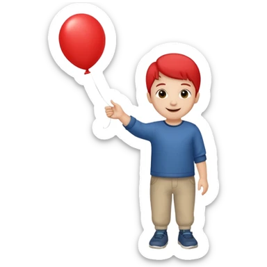 a little kid with balloon sticker