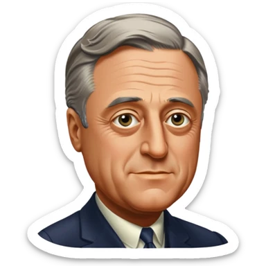 franklin rusvelt 3/4 portrait sticker