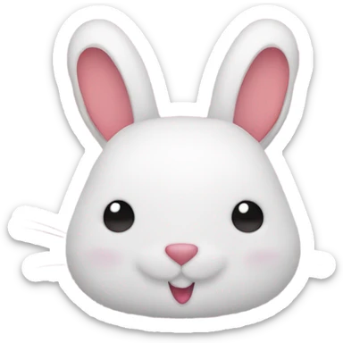 rabbit head with loads of hearts, kiss marks & stars sticker