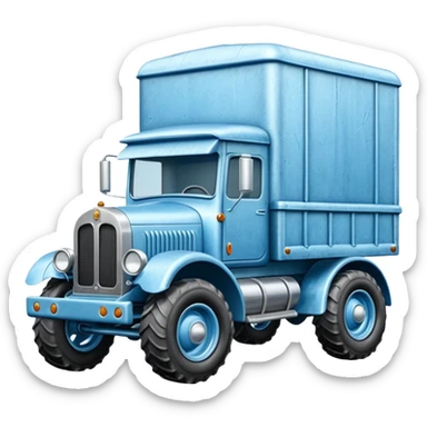 The Flintstones shiny ice-blue frozen Scooby Doo 1915 Lightning Bug busters liquidator’s antique long wheelbase off-road moving truck  sticker