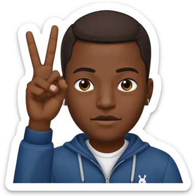 A black man throwing up gang signs with his hands  sticker