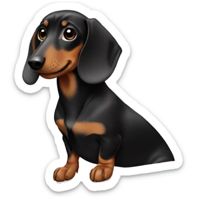 Black and tan dachshund in a present sticker