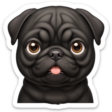 Black pug sticker
