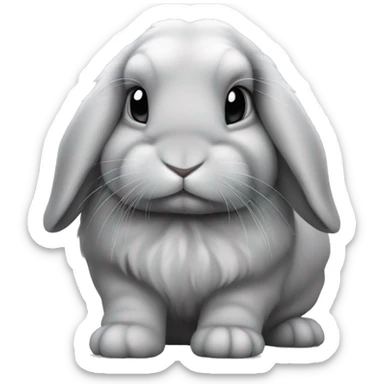 gray mini holland lop bunny sticker
