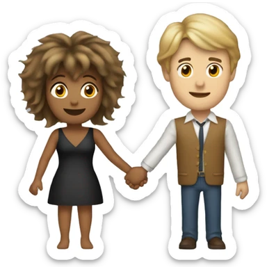 Tina Turner and Erwin Bach holding hands  sticker