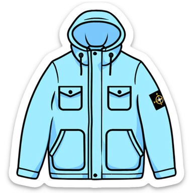 Stone Island casual jacket with compass badge sticker