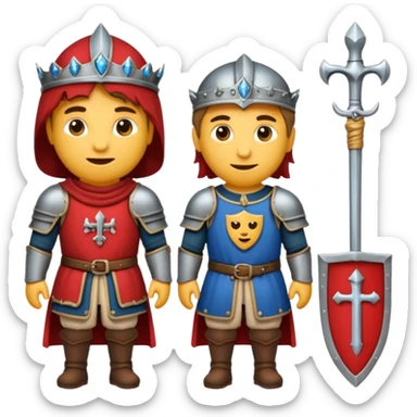 Hazme un conjunto de emojis de un caballero medieval con actitud muy masculina en diversos estados de animos sticker
