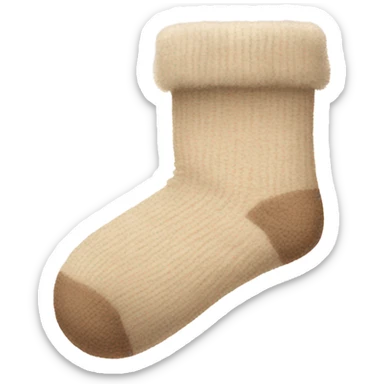 cozy fluffy beige socks  sticker