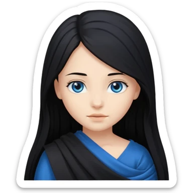 GIRL WITH BLACK LONG HAIR POLE DANCE EYES CLOTH sticker