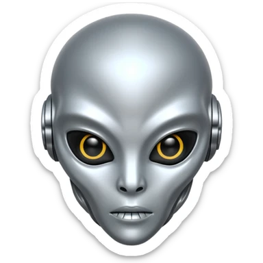 Alien cyborg sticker
