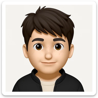 Convert this photo to a 3D emoji in Apple style, capturing the facial features and expression, with a clean background. The style should resemble Apple 3D emojis with smooth, rounded features and vibrant colors, maintaining the likeness and expression of the subject. sticker