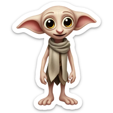Dobby holding a sock sticker