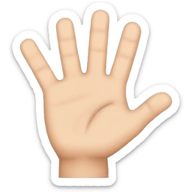 una mano con el dedo incide, medio y meñique extendidos y el dedo anular y pulgar flexionados sticker