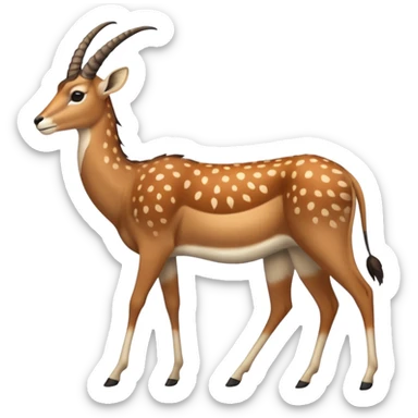 Wildebeest-gazelle-fusion-animal-hybrid-creature, full body sticker
