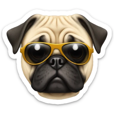 dog-pug-with-gun-and-sunglasses  sticker