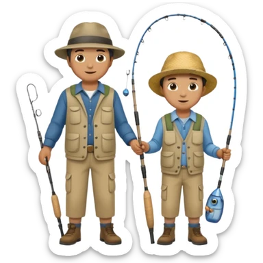 father and son fishing full body sticker