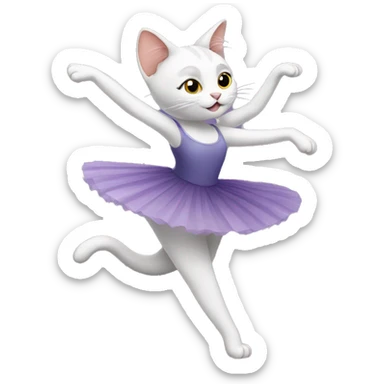 Cat dancing ballet sticker