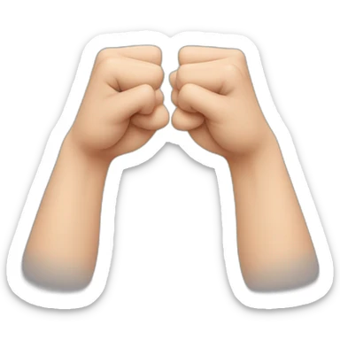 curved hand with fingers forming a fist, while the thumb and pinky finger are extended and touching each other, creating a heart shape sticker