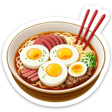 naengmyeon with one egg slice and one beef slice as toppings sticker