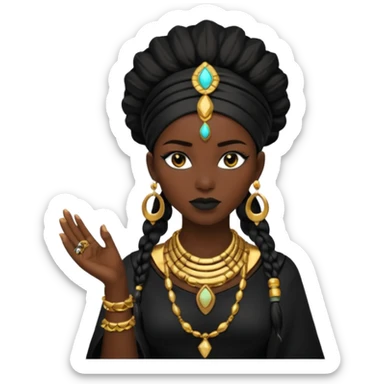 shaman woman black clothes black accesories  sticker