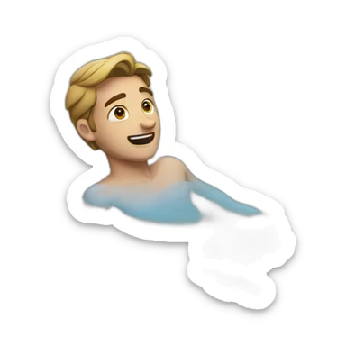 A man in a frozen pool sticker