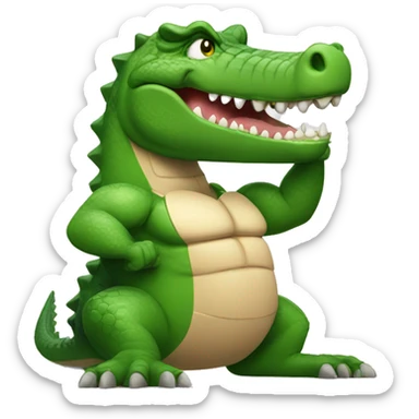 Bodybuilding crocodile sticker