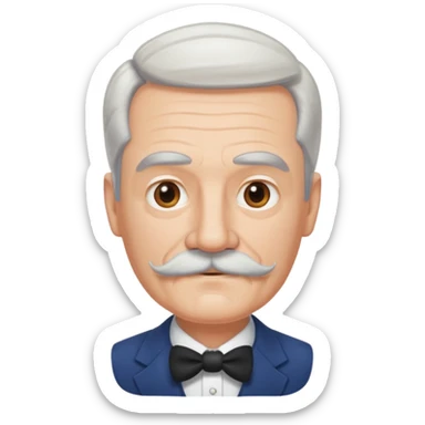 make a white kida old guy with a square mustache and hair slicked to the right sticker