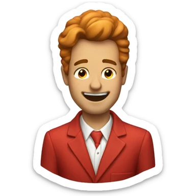 A man in a red suit winking sticker