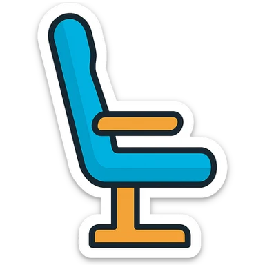 simple and clear plane seat, modern icon style sticker