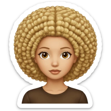 Chica afro ,blanca ,Cabello rubio, ojos cafés  sticker
