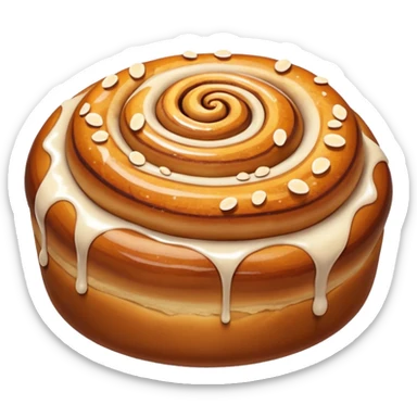 cinnemon bun with white sugar pebbles on top sticker