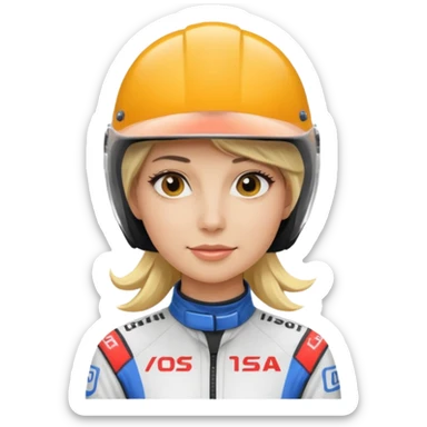 blonde woman with racing outfit sticker