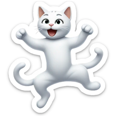 Cat dancing in the snow sticker