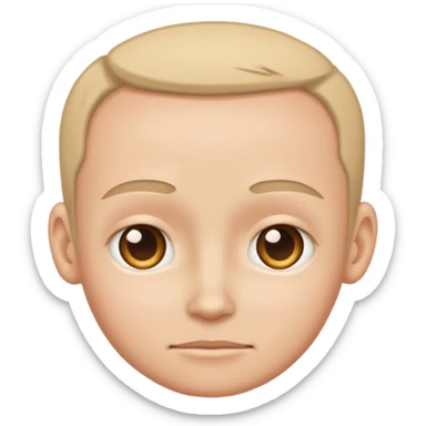 emoji of a human forehead only, showing the area between eyebrows and hairline, simple cartoon style sticker