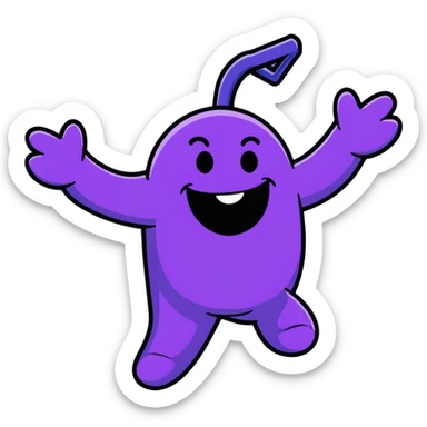 grape koolaid man bursting through wall sticker