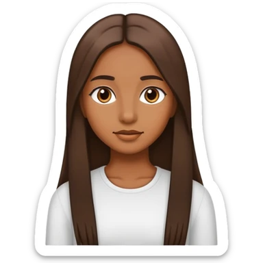 chica morena de pelo largo y liso sticker