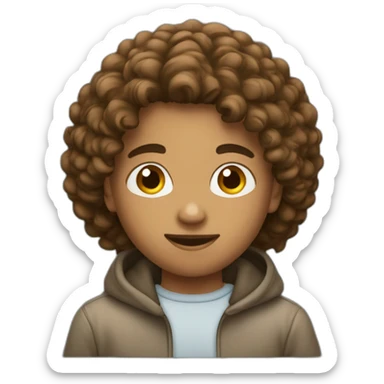 A mulatto boy with straight hair editing video sticker