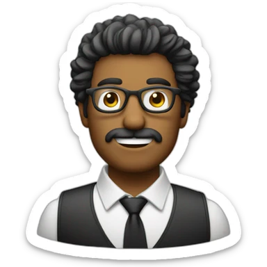 Hombre mayor con poco pelo y gafas sticker