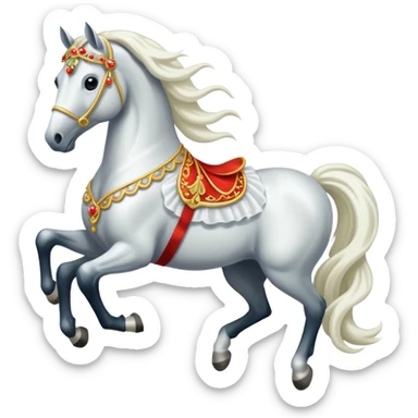 horse with a bridal train sticker