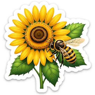  girasol y una aveja sticker